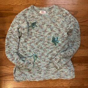 Super soft crochet style sweater, justice, girls size 16. Darling! Thumb holes K